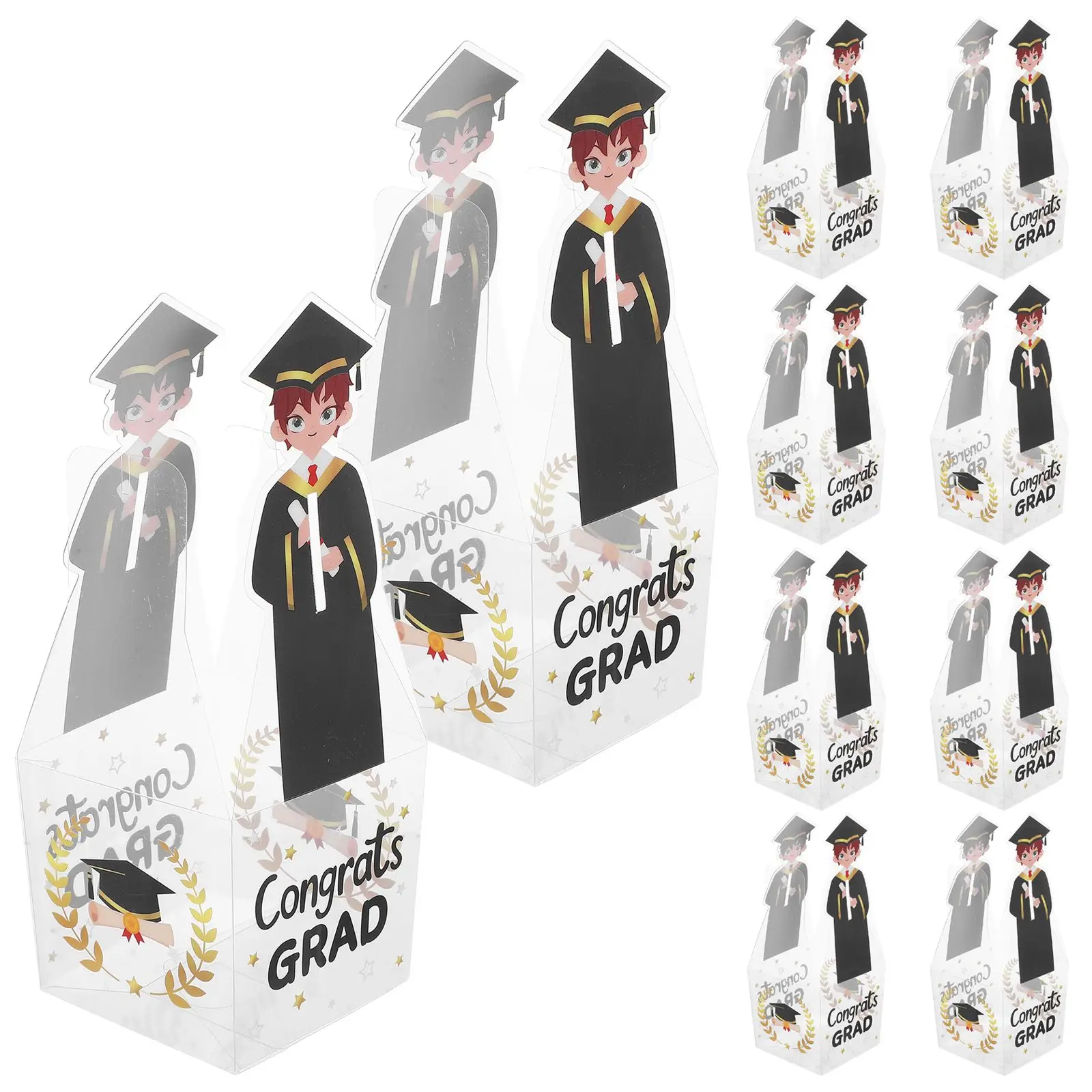 

20pcs Clear Graduation Gift Boxes Candy Containers Graduation Season Box Party Decorations Favor Packaging Season Box