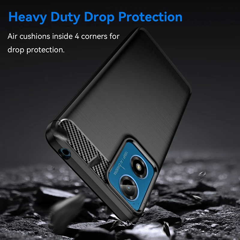 Thick Armor Shockproof Case For Motorola Moto G04 G04S G6 G7 Play G8 Power G6 Plus G8 Play G7 Carbon Fiber Silicone Soft Cover