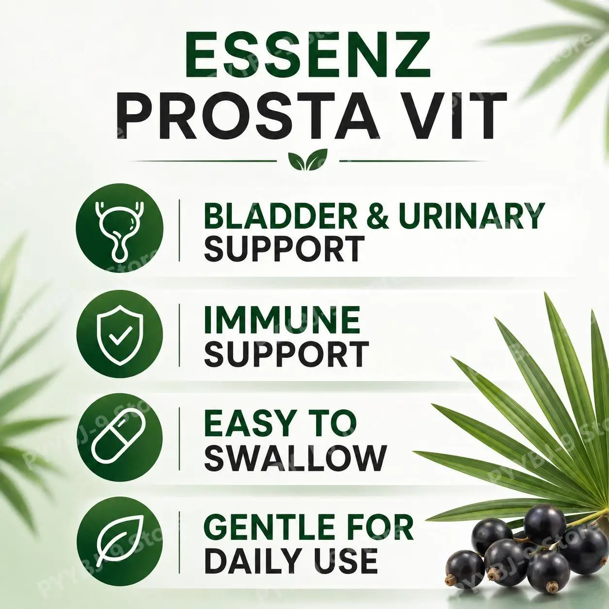 Googeer Prosta Vit Essenz Capsules for Men, Bladder & Urinary Tract Health Support with Zinc Vitamin B6 Saw Palmetto, 60 Count