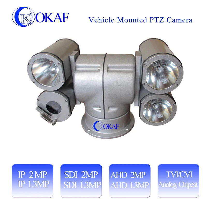 Aluminium Alloy Professional Strong Light IP/SDI/AHD/Analog Vehicle Car Roof PTZ Camera