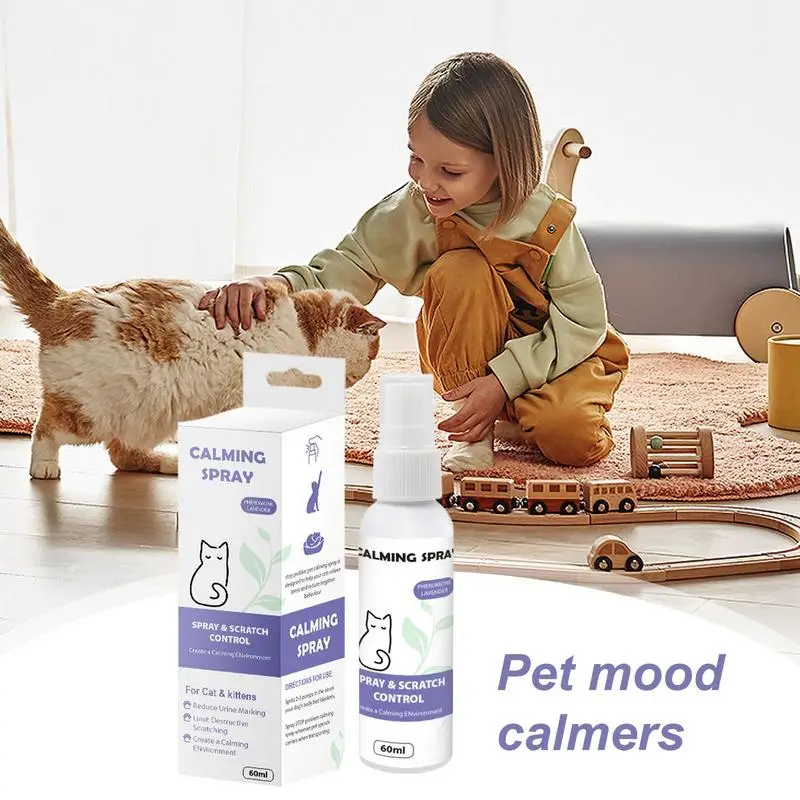 Cats Pheromone Spray 2.02 Oz Pet Mood Calm Solution Anti-stress Pheromone Spray For Pet Emotion Relief Kitten Calm Agent