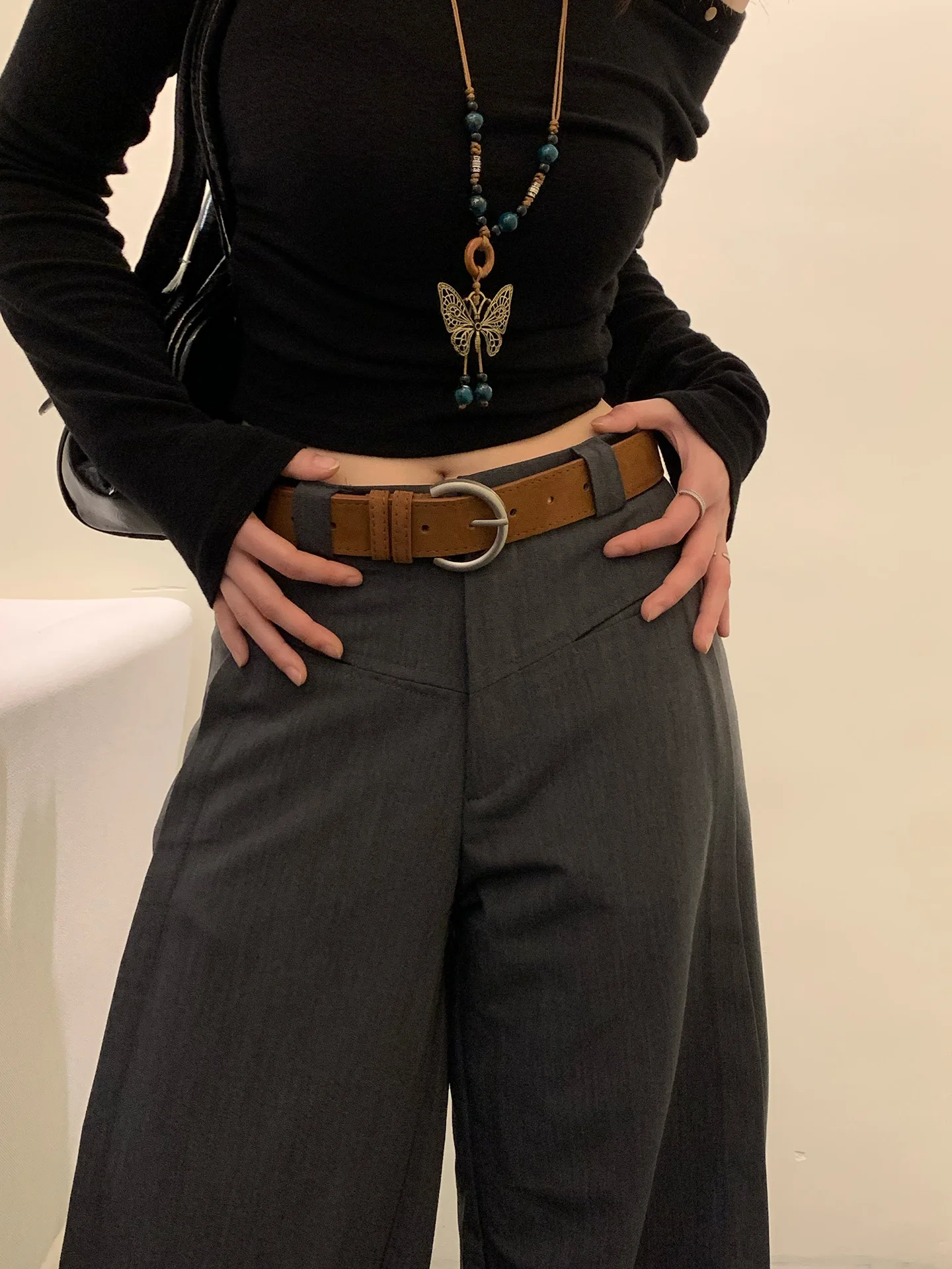 Simple Chic Brown Leather Belt for Women Casual Korean Style Alloy Buckle Decorative Waist Belt for Jeans Spring 2026 New Arr...