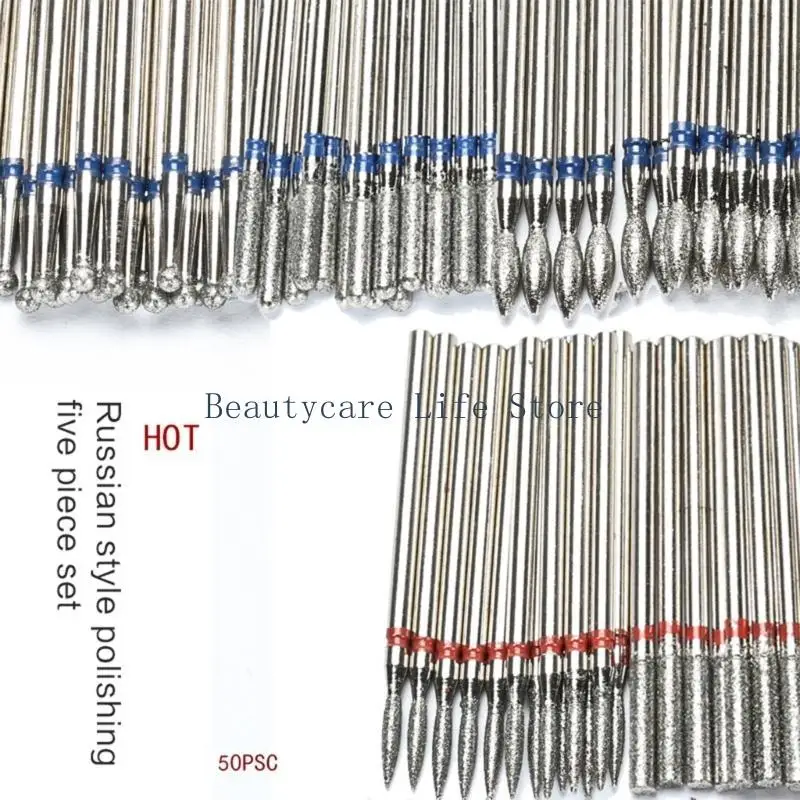 

652C 50 шт., сверла для кутикулы, сверла для кутикулы для ногтей, алмазные сверла для ногтей, электрическая пилочка для ногтей,