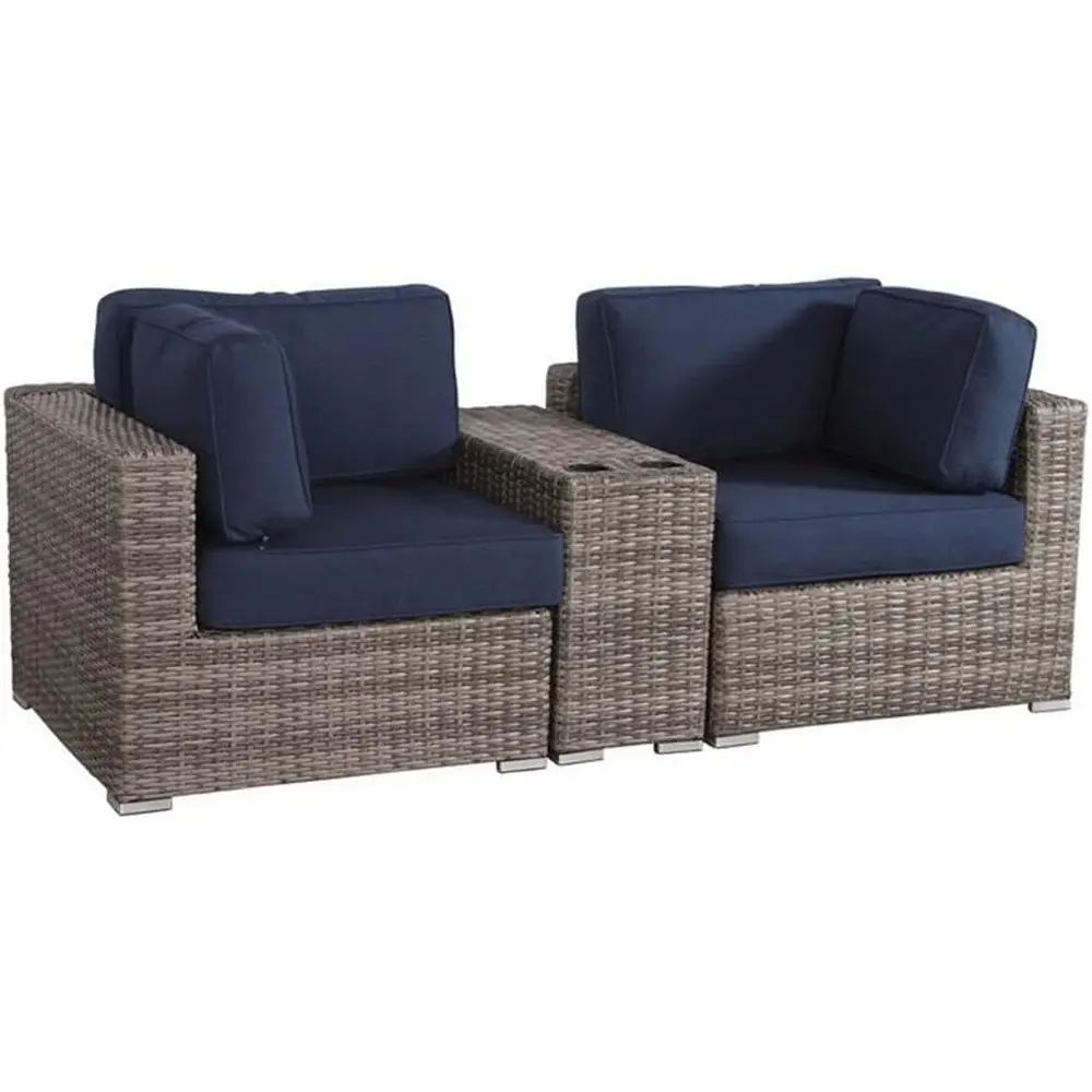 

Century ern Outdoor 3 Piece Rattan Contion Set with Cushions [CM-2105] (3 Piece)