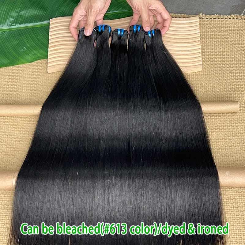 18A 생처녀 스트레이트 번들 인간의 머리카락 베트남 번들 처리되지 않은 헤어 익스텐션 천연 블랙 생머리 번들 전체