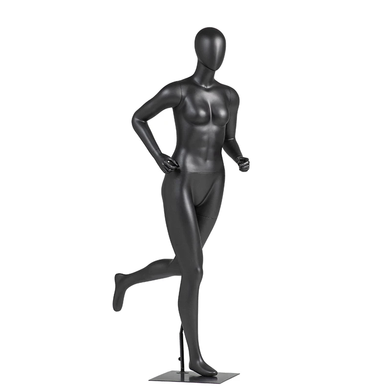 Black & Grey Muscular Male and Female Running Sport Full-Body Mannequin for Sport Wear Clothing Display Dummy Model Props