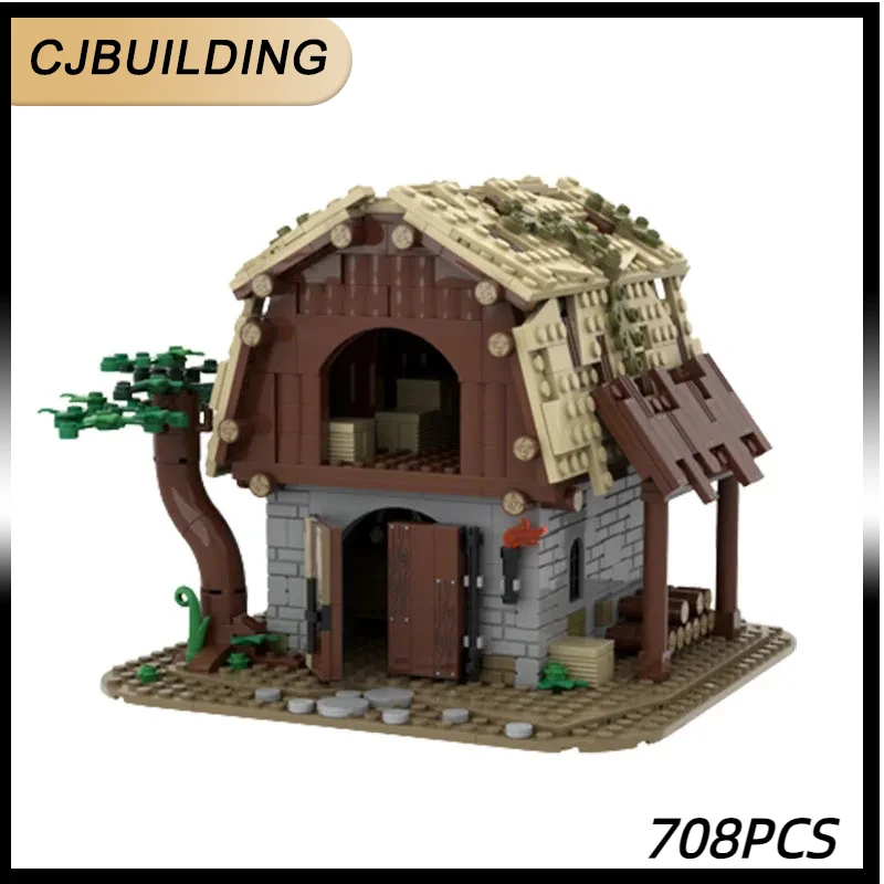 MOC-87196 Building Block Warehouse Medieval Architecture Castle Model 708PCS Adult Collector Birthday Christmas Toy Gifts