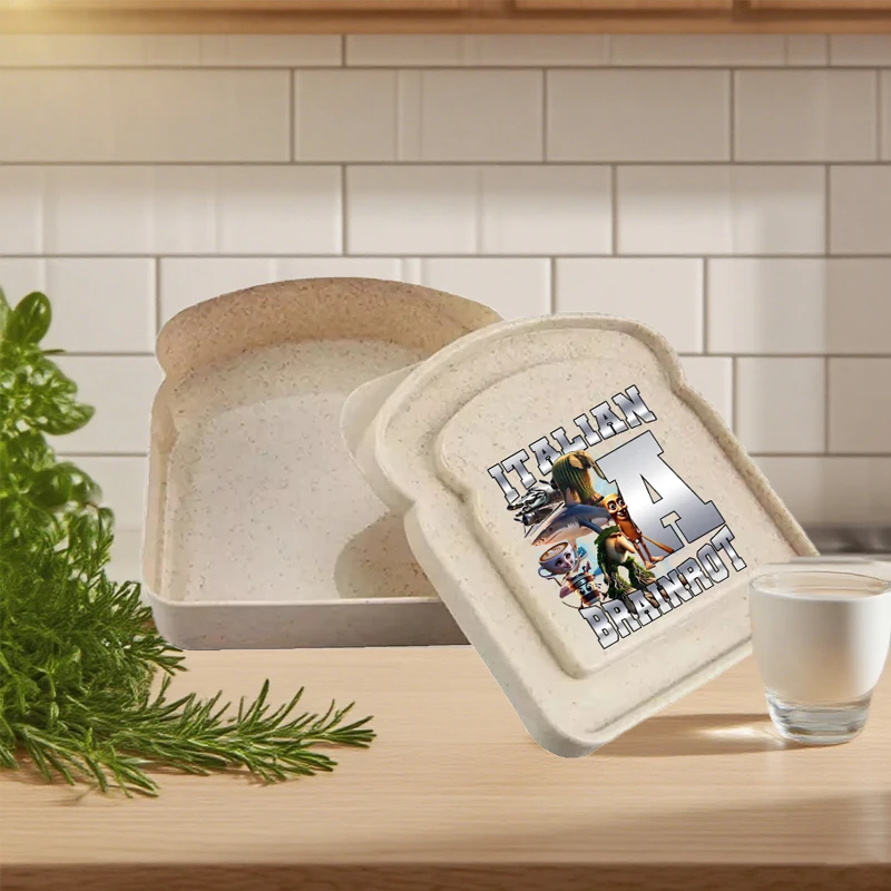 

Italian Brainrot Bread Box Cartoon Letter Series Meal Box Insulation Durable Leak Proof Tusi Bento Box Friends Birthday Gift