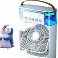Portable Humidifier Fan Air Conditioners USB Electric Fan LED Night Light Water Mist Fun 3 In 1 Air Cooler Humidifie For Home