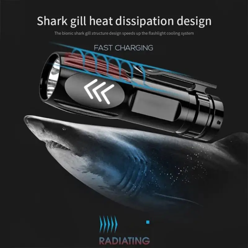 1~10PCS Flashlight LED Outdoor Household LED Torches Mini USB Charging Rechargeable Battery Portable Flashlight