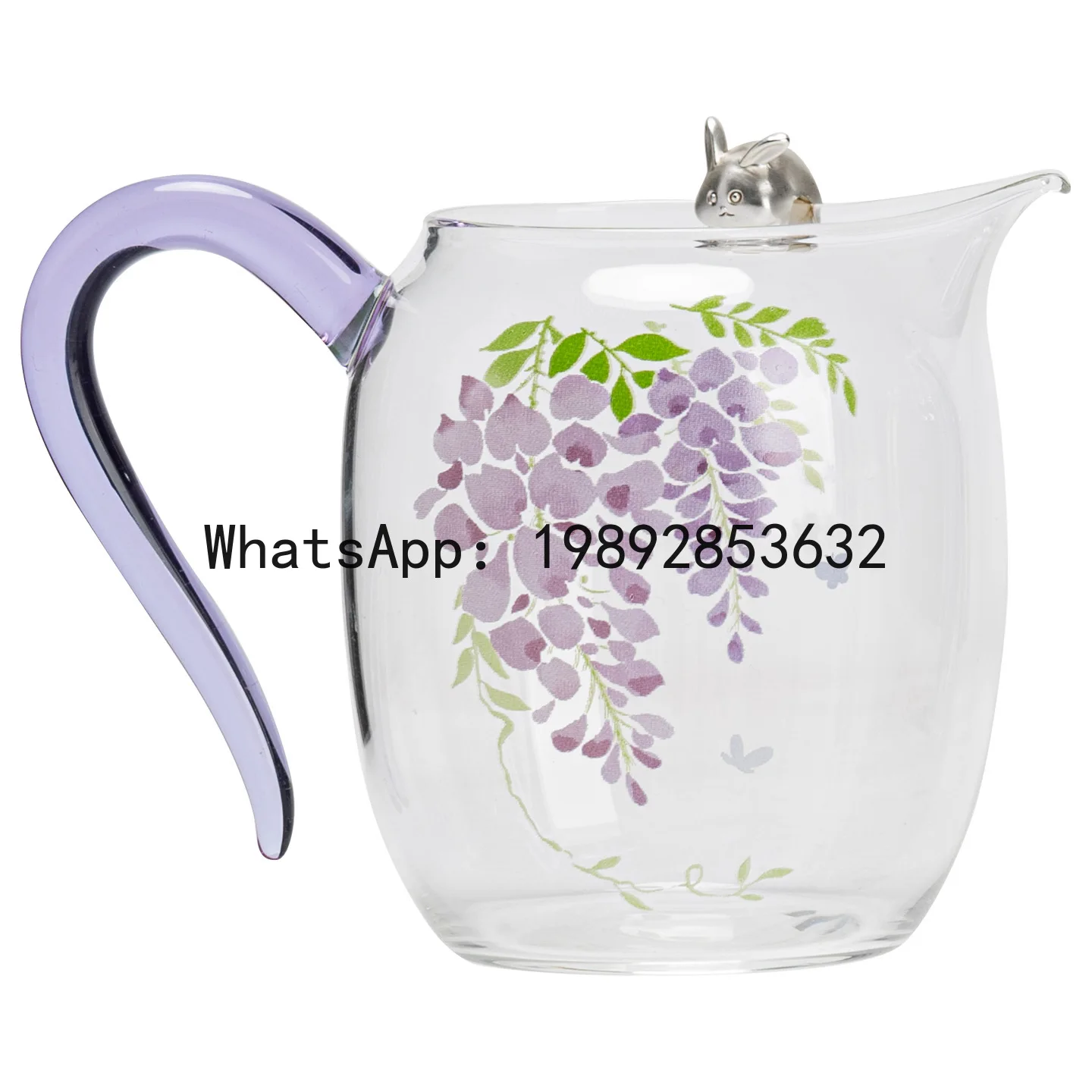 

X4-2 Wisteria Flower Silver Rabbit Fair Cup High Borosilicate Glass Male Cup Elegant Tea Sea Separator
