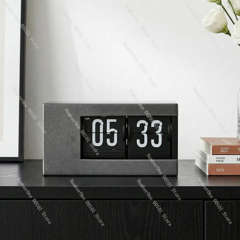Elegant Luxury Automatic Flip Clock Creative Minimalist Electronic Desk Table Clock Perpetual Calendar Timepiece Home Office