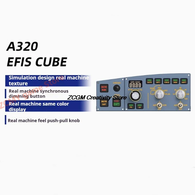 WINGFLEX Flight Control Panel A320 EFIS CUBE with Dual-Color LCD WarningPanel for Microsoft Flight Simulator 2020 XP12