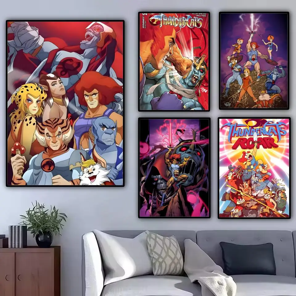 Animación ThunderCatS pintura caligrafía lienzo cartel: sin arrugas impermeable duradero todo el espacio decoración de pared