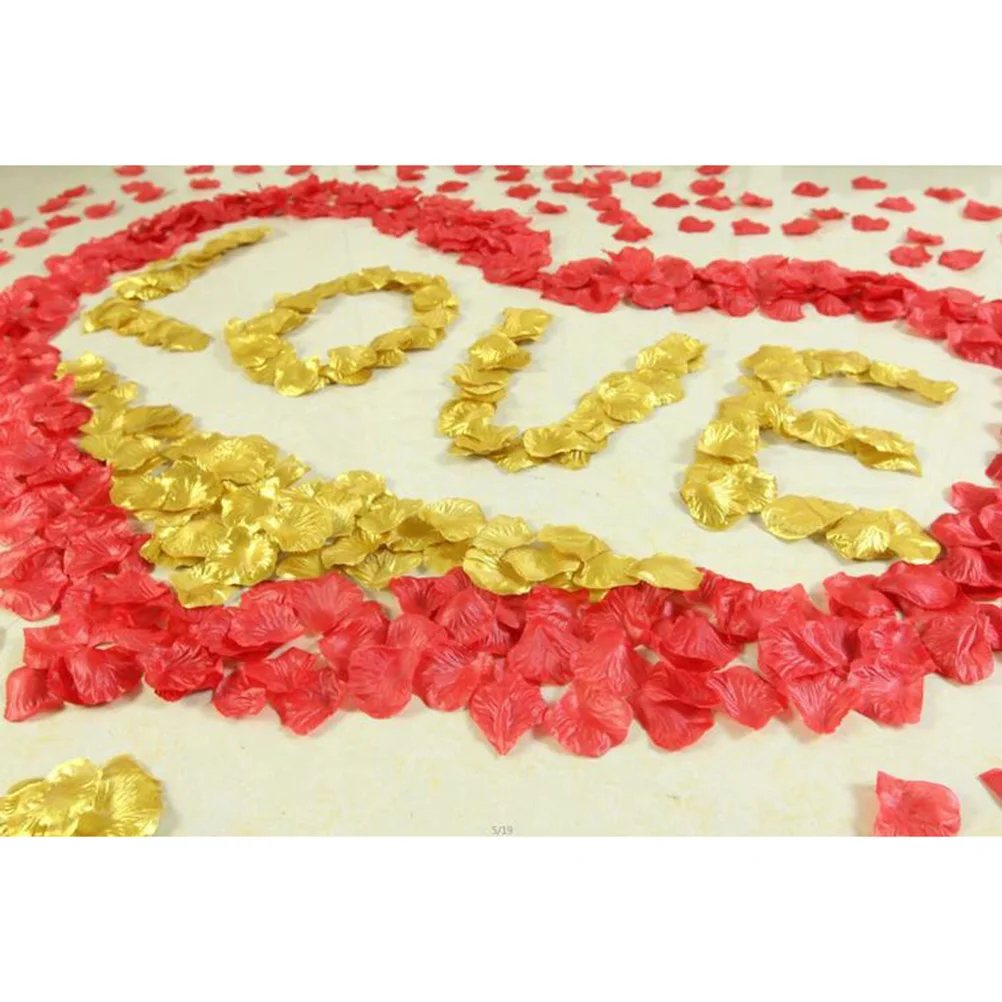 

100pcs Artificial Rose Petals Fabric Gold Eco-Friendly Reusable For Wedding Party Decoration Crafts Centerpieces