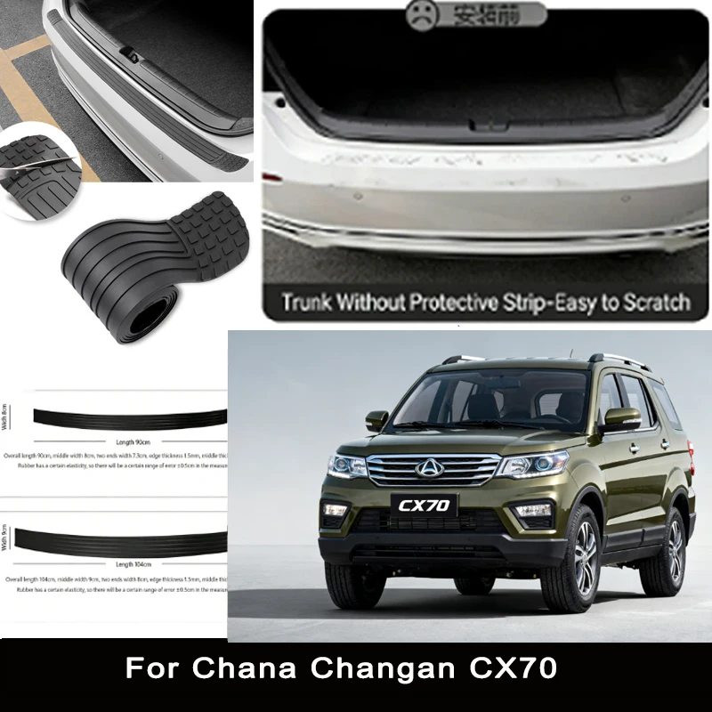 

For Chana Changan CX70 Rear Trunk Guard Plate Sticker Car Rear Bumper Trim Anti-Kicked Scratch Protector Sticker Strip