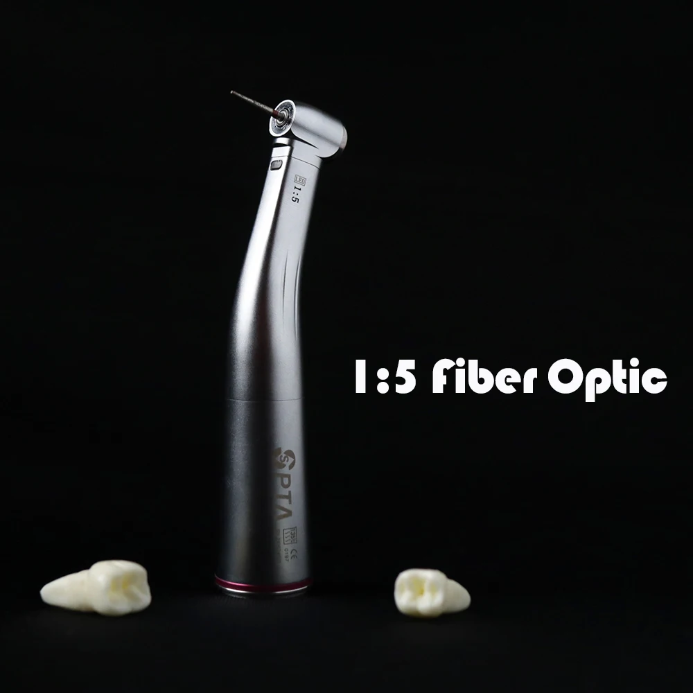 SPTA Dental 1:5 Fiber Otptic Handpiece Increasing Contra Angle Low Speed For Motor with Odontologia Turbine Dentistry Equipment