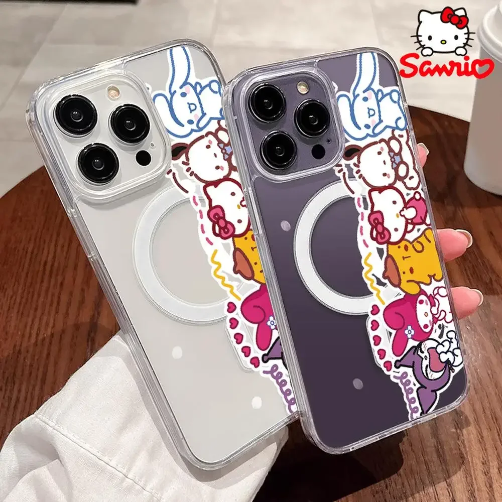 Sanrio Kt fundas para Iphone 16/15/14/13/12/11/x/xs/xs Max/pro Max mujer Iphone 13 funda Sanrio Hellokitty Anime accesorio regalo