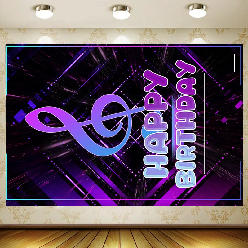 Cool Music Festival Backdrop Boy Birthday Party Supplies Banner room Decoration Background Photography