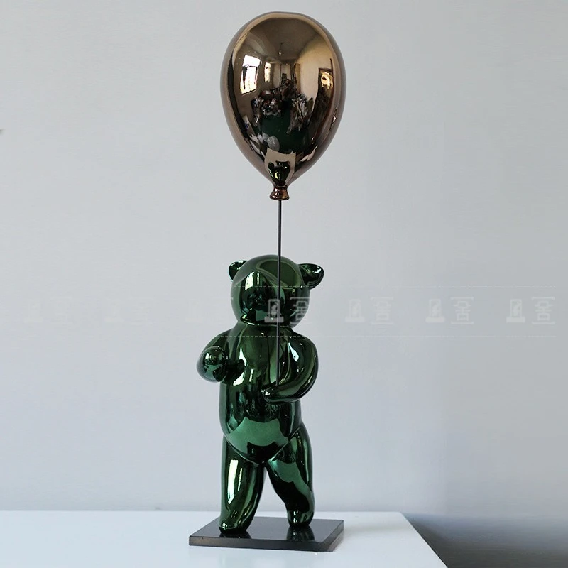 Silver balloon bear decoration TV cabinet wine cabinet ornament gift
