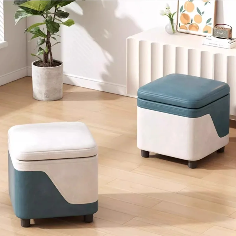 

Design Solid Wood Footrest Sofa Accordion Stool Household Storage Footstool Platform Low Change Shoe Chair Home Furniture
