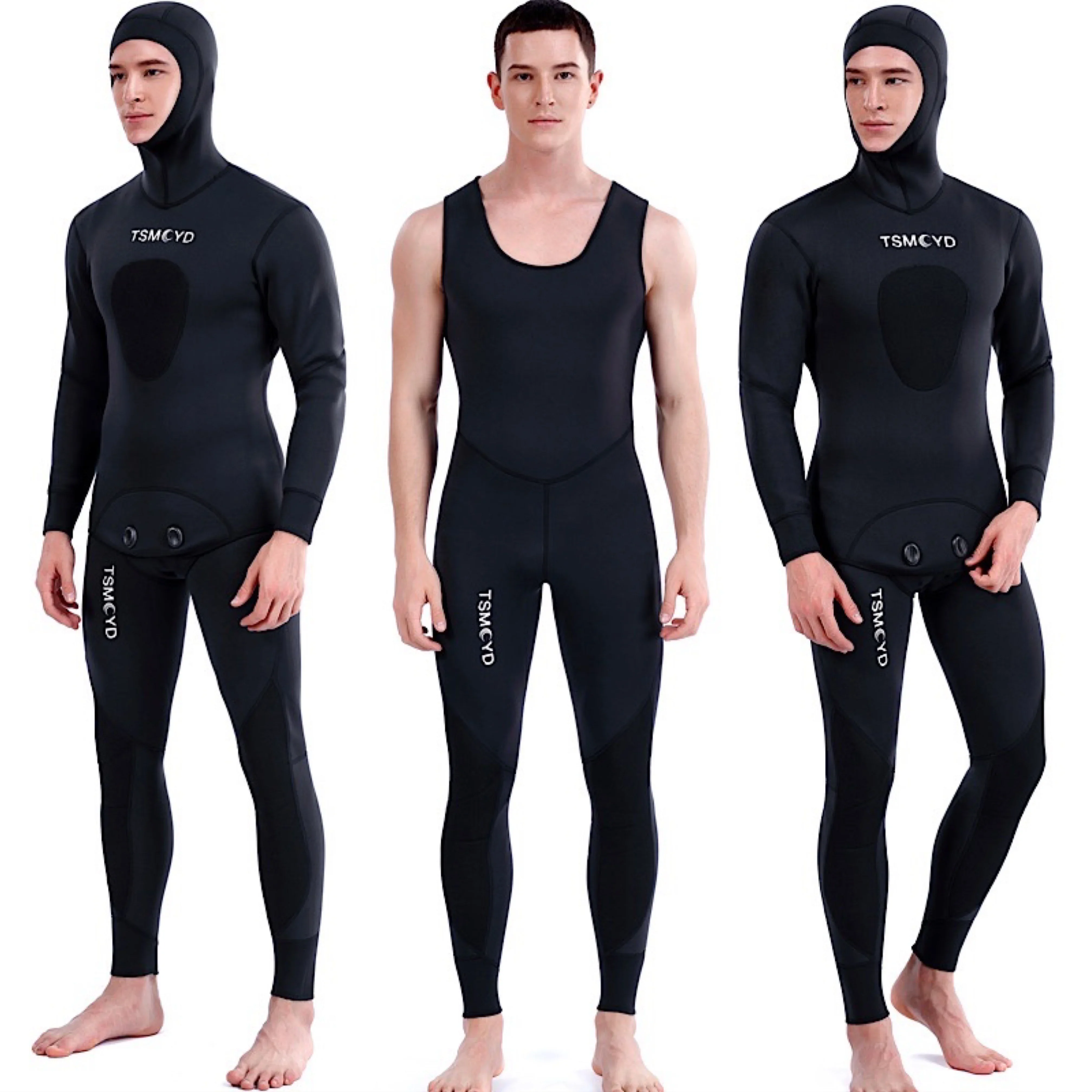 2022 Men's Neoprene Diving Wetsuit 3/5mm - Winter Warmth - Front Zipper - Hooded Suit