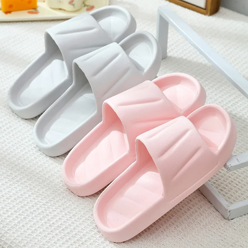 

Soft Cute EVA Women's Slippers 2025 Summer - Non-slip Stripe Decor, Comfortable for Bathroom & Casual Outdoor Walking