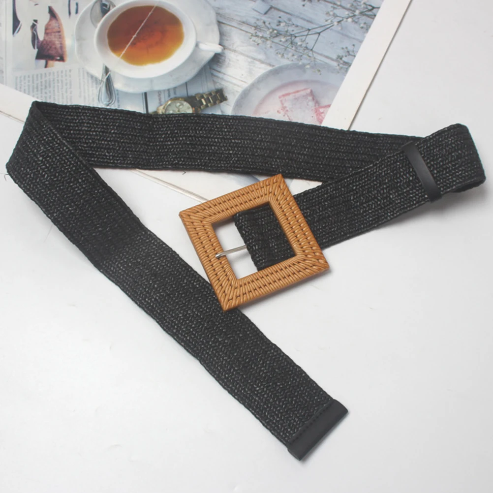 

No Punching Wide Women Waist Belt Retro Fashion Buckle Bottom nament for Dress Jeans Tights Black trousers