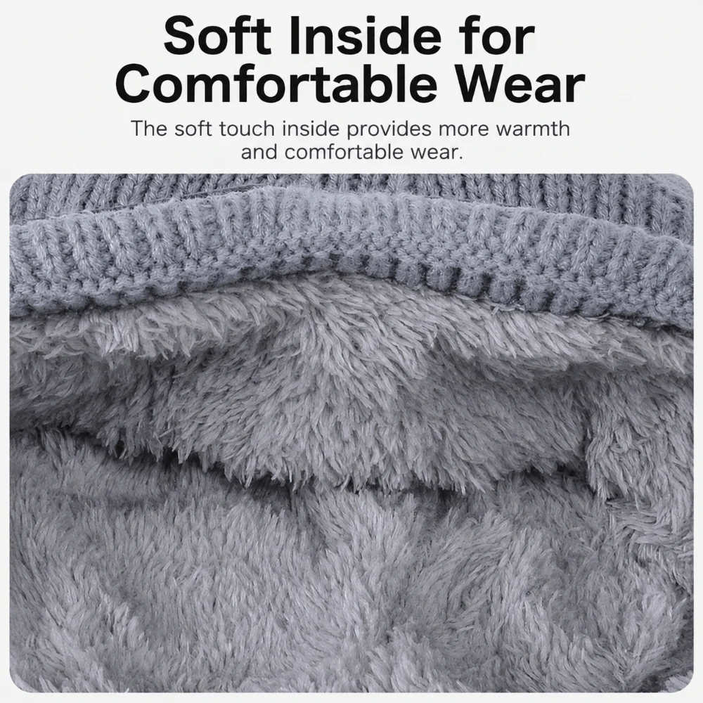 Fashion Warm Winter Beanie Lining Windproof Skullies Hat Cat Ear Elastic Knitted Goggles Hat Outdoor
