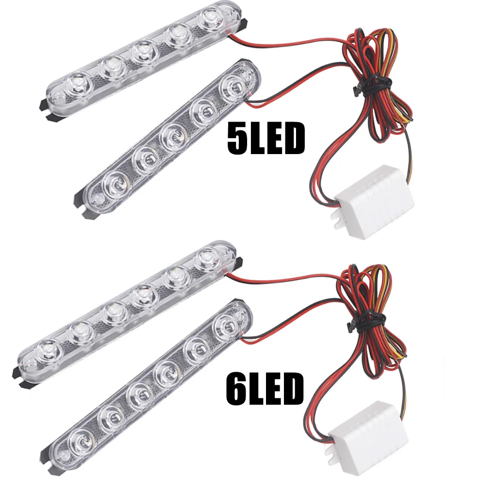 2Pcs Police Lights LED Strobe Lights Flasher Auto Flash Stroboscopes Strobe Light Emergency Warning Light Parking Signal Light