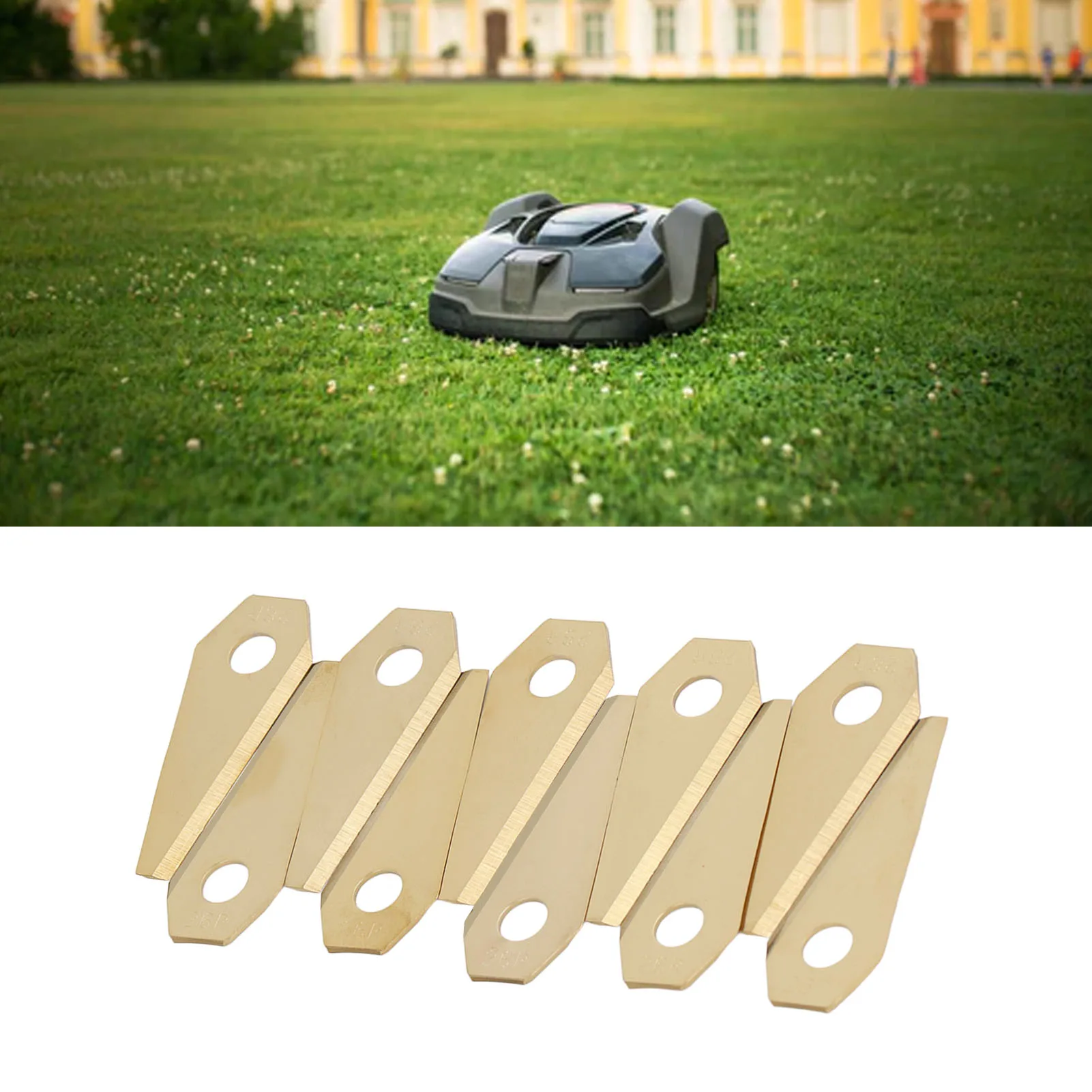Robotic Lawnmower Blades Titanium Sturdy Practical Robot Mower Blades Replacement for Bosch Indego Mower Blades for Bosch