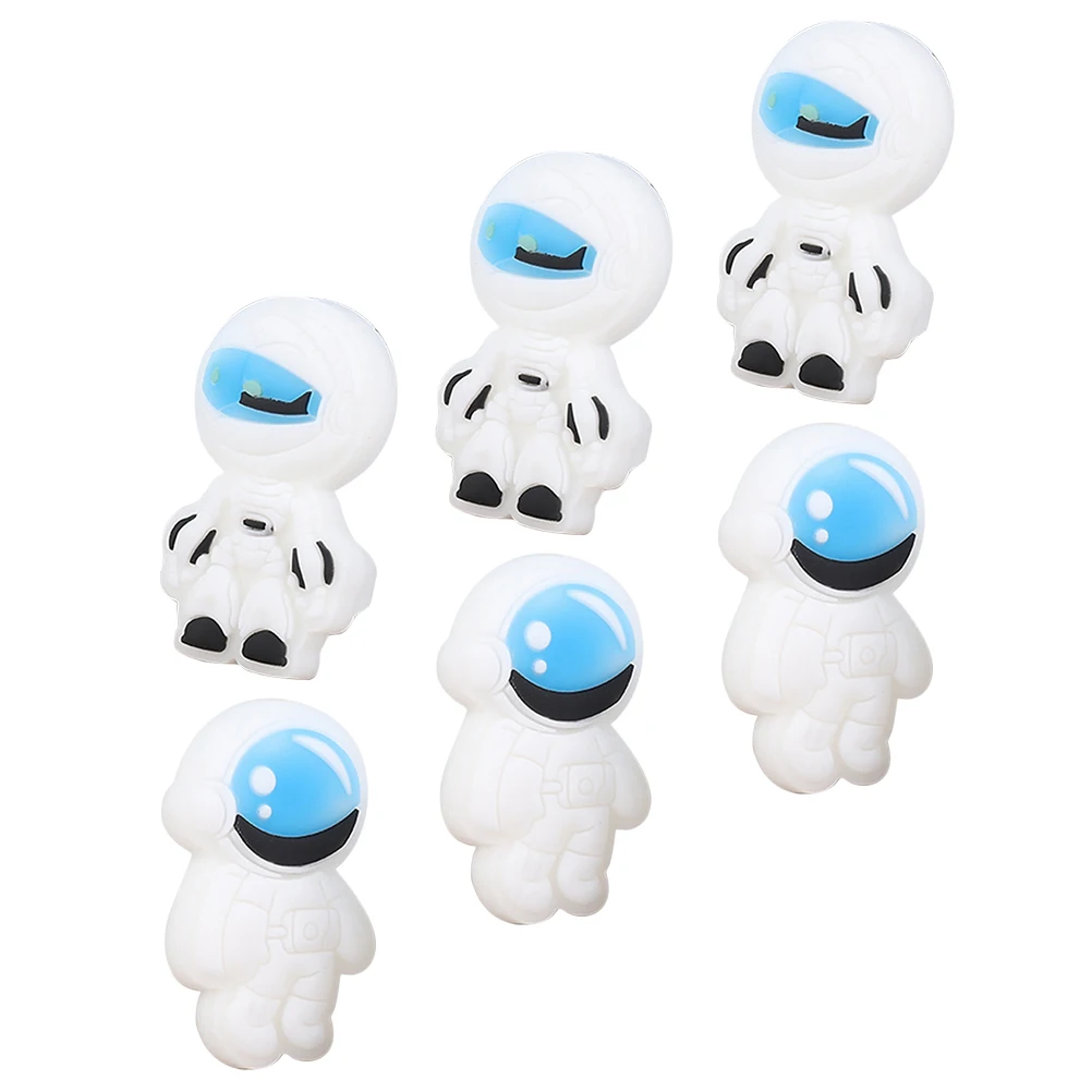 6 Pcs Spaceman Eraser Cool Erasers Bulk for White Fun Cute Cartoon Mini Student