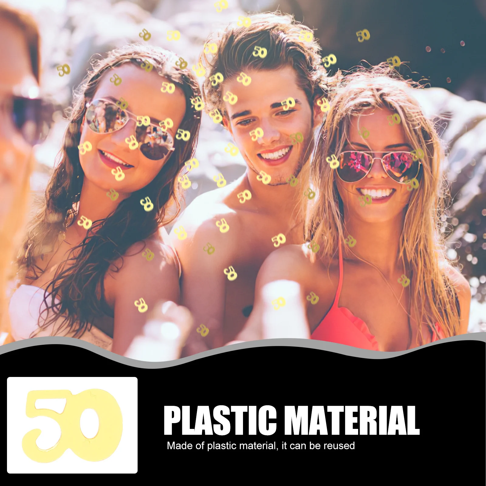 

1200Pcs Golden Number 50 Party Confetti High Quality Sequins Decoration for Birthday DIY Crafts Wrapping