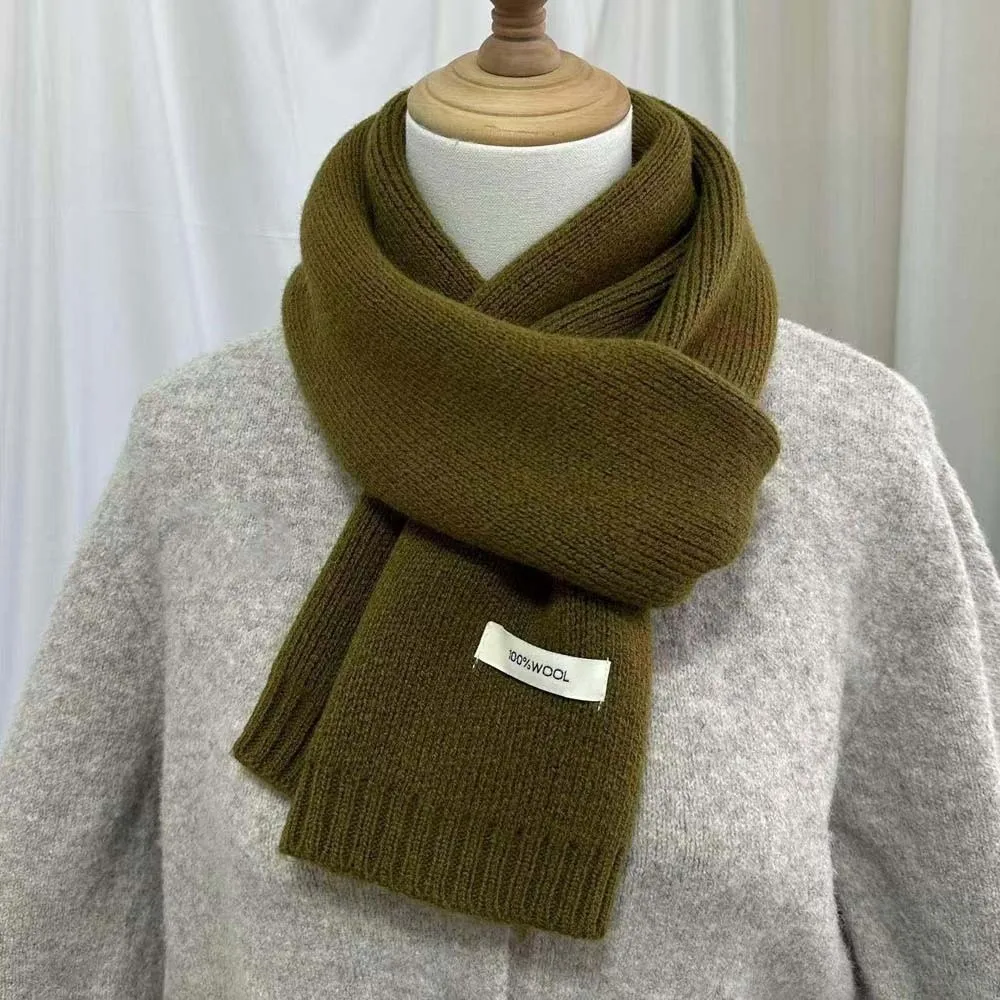 

Gifts Solid Color Knitting Wool Scarf Soft Windproof Long Thickened Neckscarf Cold-proof Versatile Winter Warmer Scarf Autumn