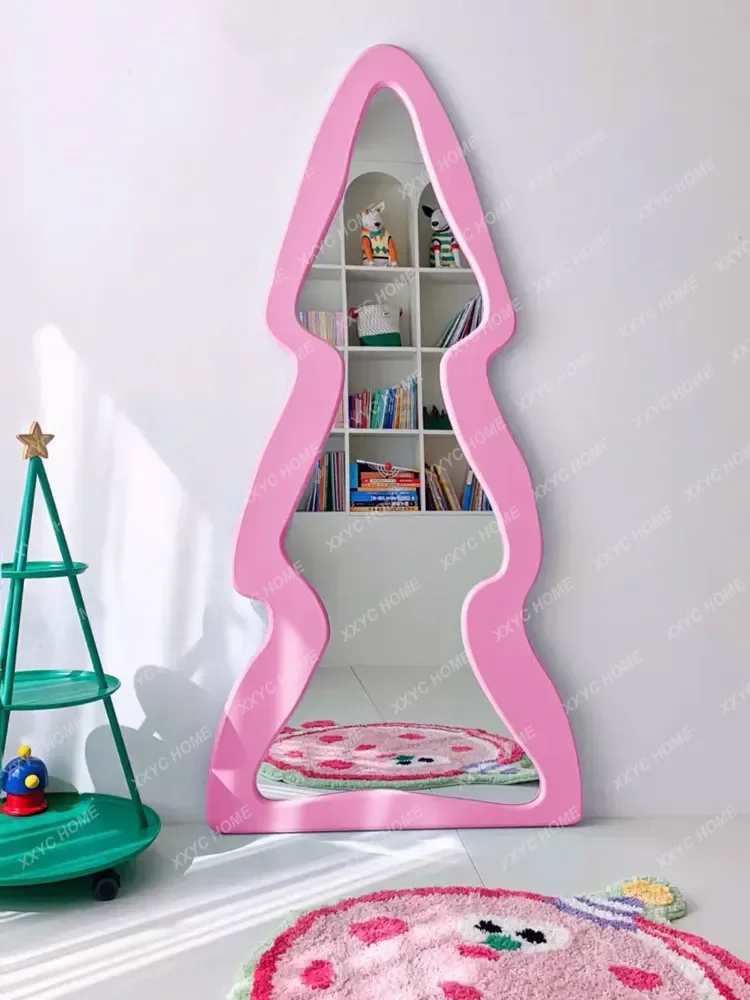 

Cute wind special-shaped full-body full-length mirror bedroom home floor-to-ceiling fitting mirrorTJ