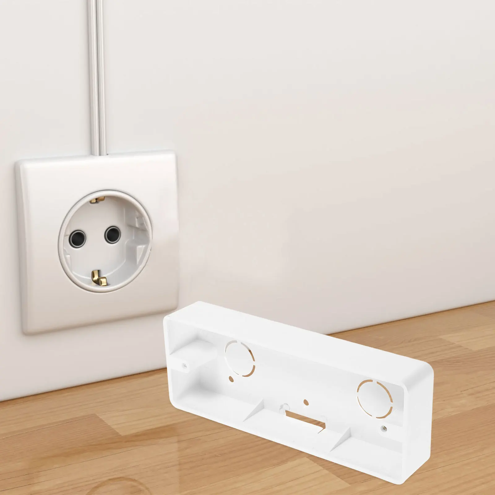 

4Pcs PVC Electrical Junction Box Easy Installation Surface Mount Outlet Box for Wall Mounted Home Decor and Outdoor Waterproof