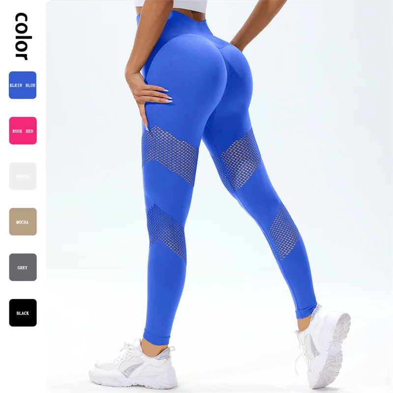 

SVEIC Seamless Yoga Pants Hollow Leggings Fitness Women Workout Sportswear High Waist Leggings Push Up Tights Women Gym Clothing