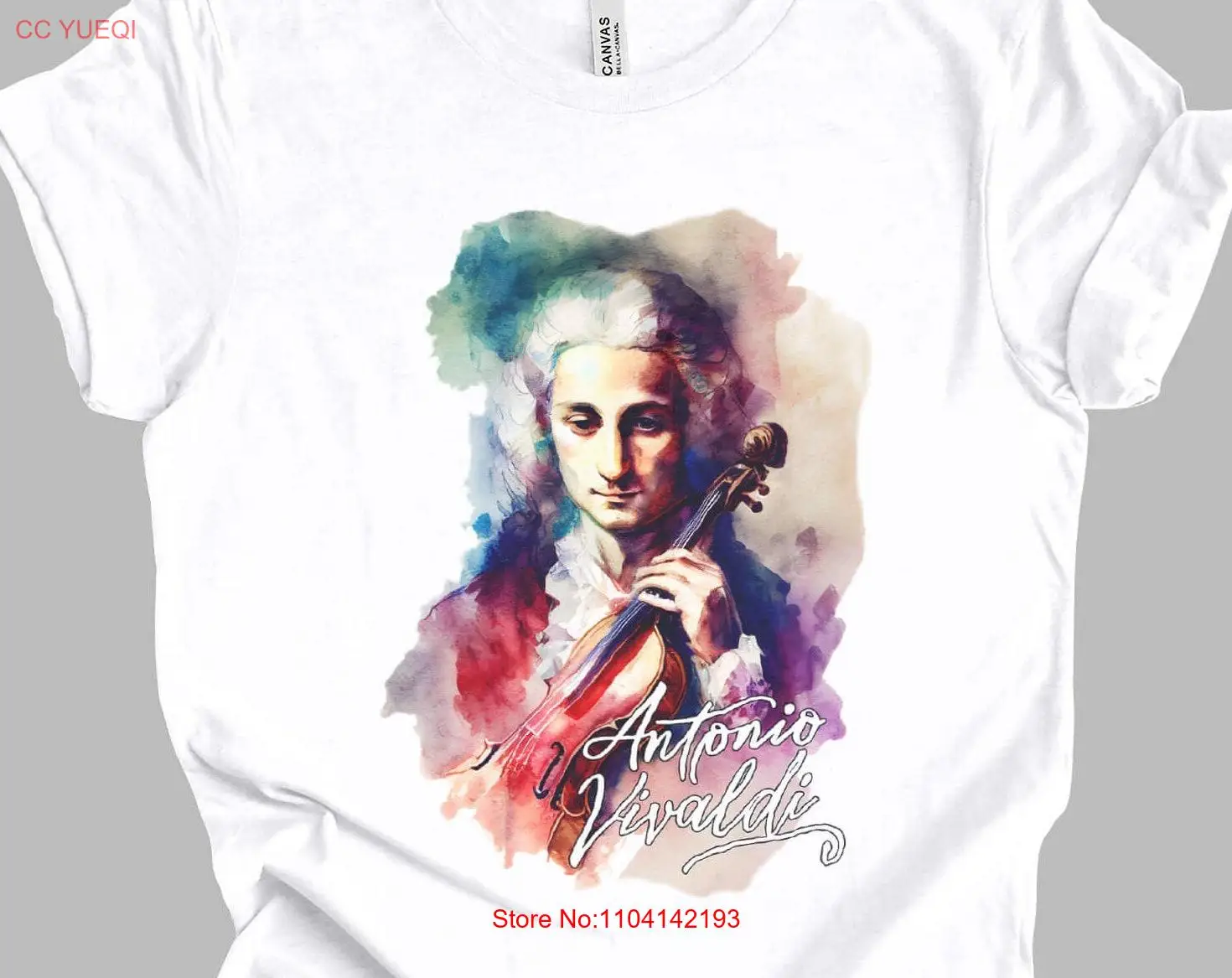 Antonio Vivaldi Watercolor T Shirt Classical Music History Mindspring Retreat long or short sleeves