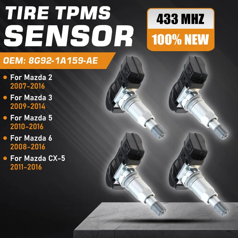 

TPMS For Mazda 2 DE Mazda 6 GH GJ 2007-2016 Mazda 3 BL 2009-2014 Mazda CX5 KE Mazda 5 CW 2010-2016 Tire Pressure Monitor Sensor