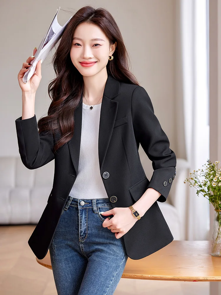 AIyssa-Veste de costume slim à manches longues, orange, haute qualité, nouvelle mode, automne et hiver, 2025