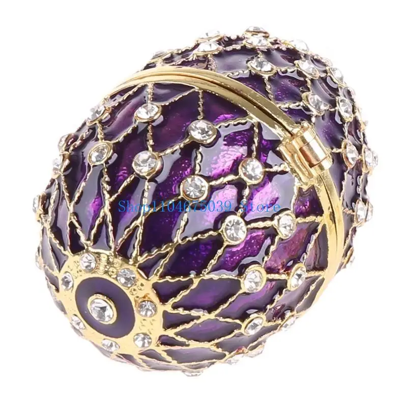 

5asd Egg Jewelry Box Enameled Decorative Trinket Holder Home Decor