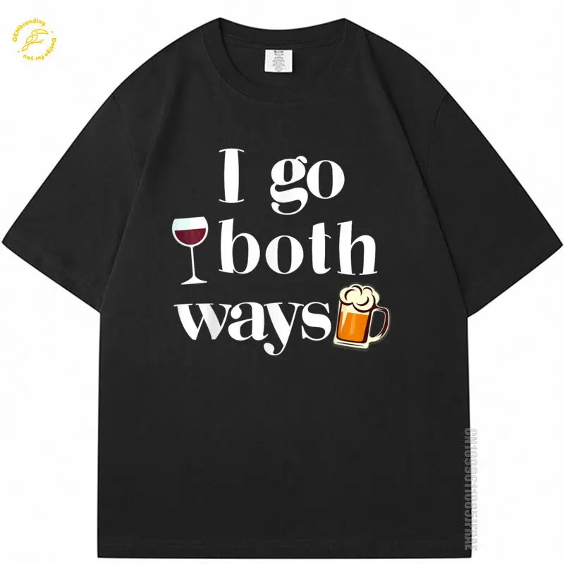 Go ambos formas vino cerveza beber Alcohol divertida camiseta de gran tamaño Одеж Б reseñas coreanas muchas ropa para hombres camisetas para hombres