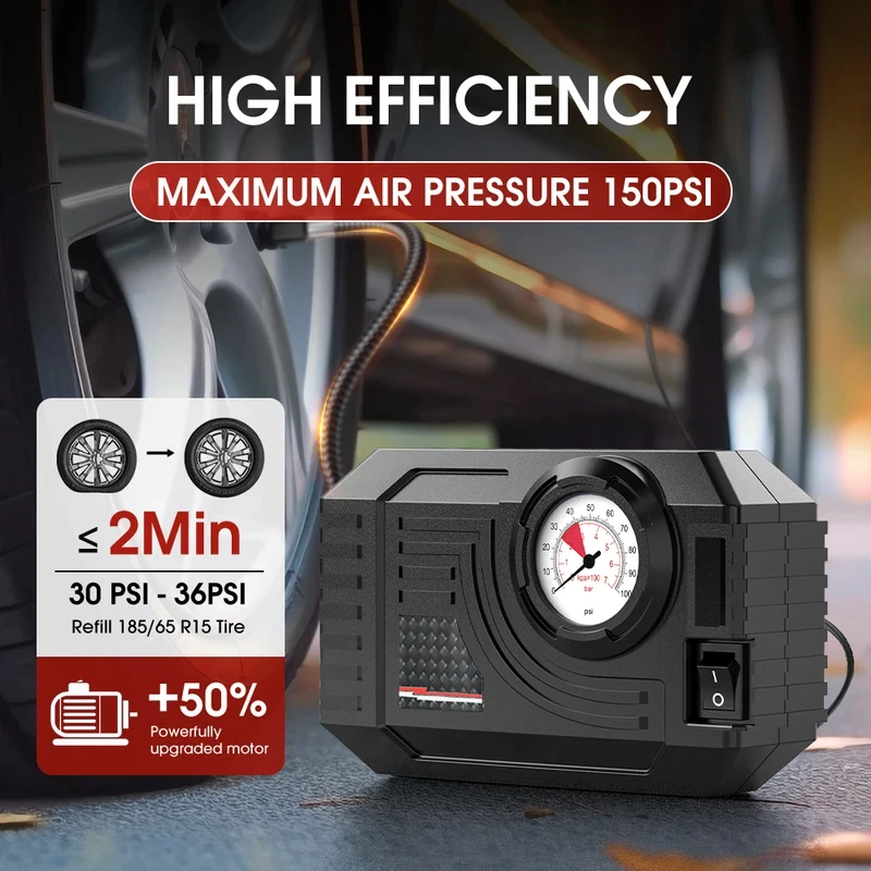 2026 New Mini Air Pump Tire Inflator Car Electric Mini 20L/Min Portable Air Compressor For Car Motorcycles Bicycle Inflatable