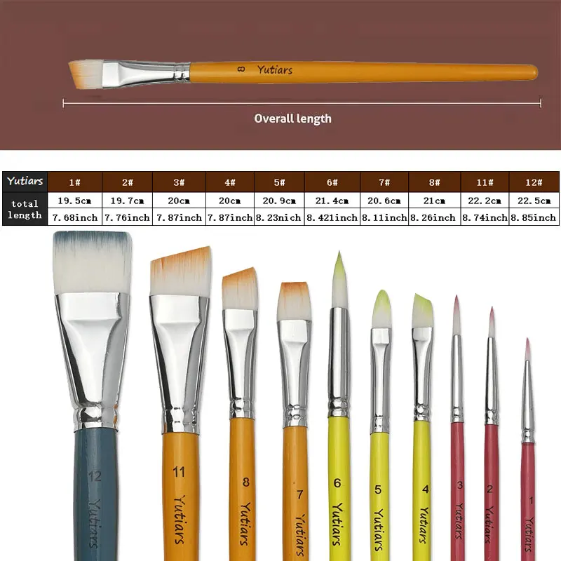 10 قطعة/المجموعة ألوان الجسم الطلاء فرش مجموعة متعددة الوظائف النايلون الشعر اللوحة فرش الفنان فرش الوجه الجسم الطلاء فرش #4