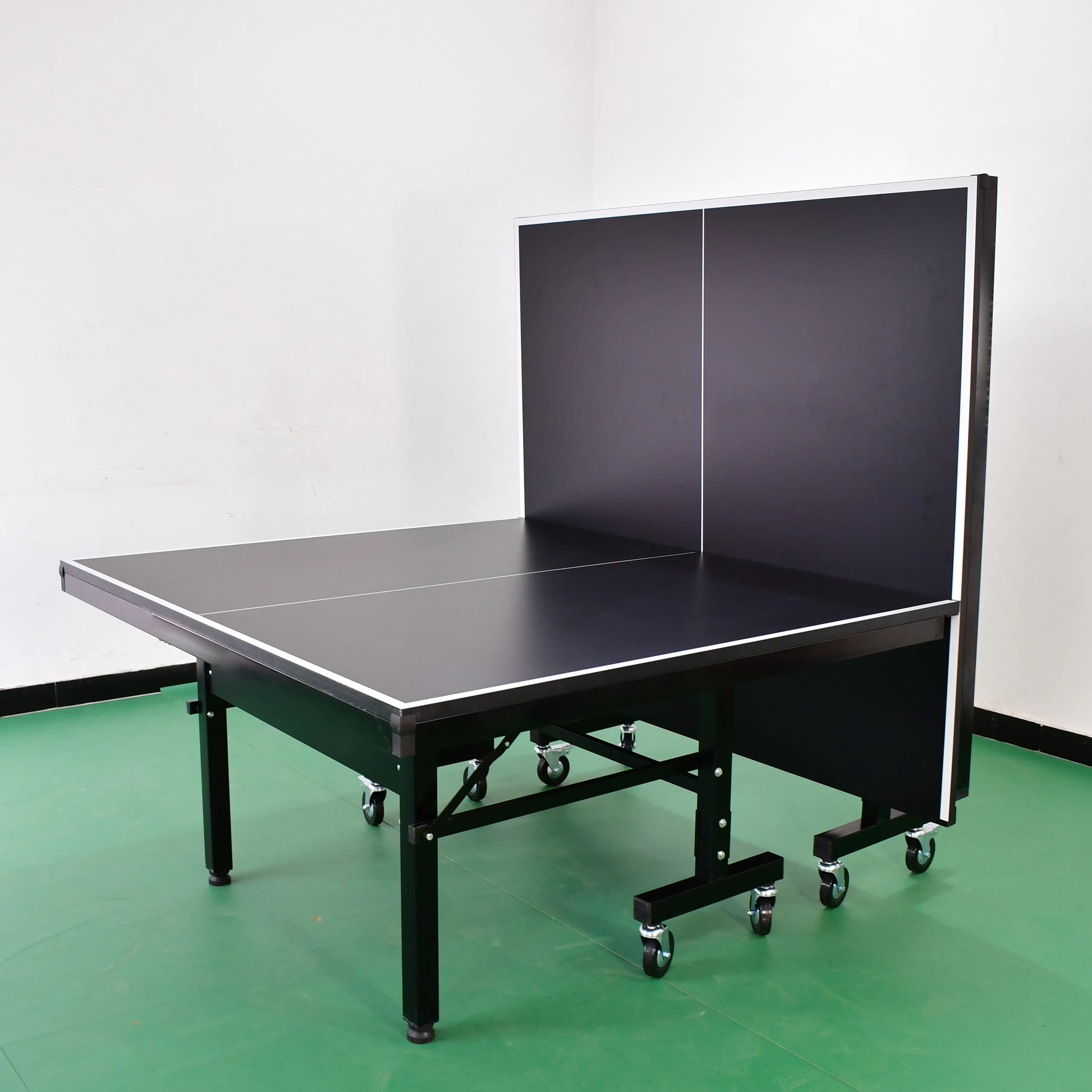 Indoor Competition Training ittf Standard Pingpong Table with wheels Foldable Table Tennis Tables