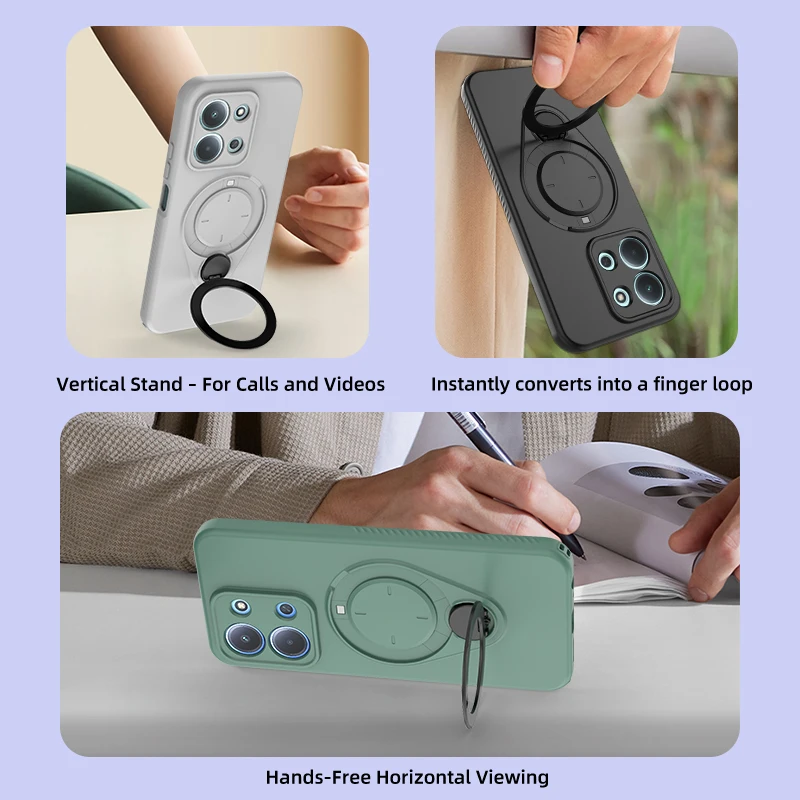 360 ° الدورية قوس المغناطيسي شحن لاسلكي جراب هاتف ل Xiaomi Redmi 15C 4G نوت 15 برو 5G العسكرية الصف غطاء مقاوم للصدمات #3