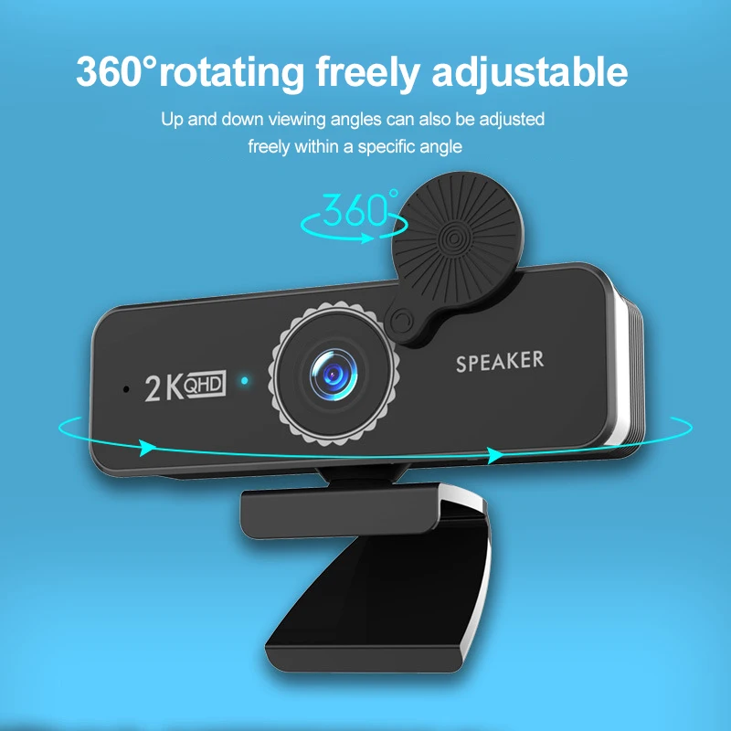 Mini Camera With Built-in Speaker Compact Portable Mini Adjustable Computer Peripherals Cam Clear  Sound High Definition 360