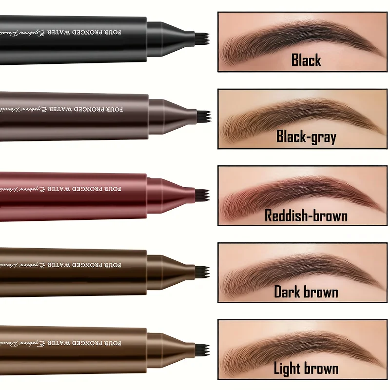 자연스러운 네 갈래 눈썹 펜슬 방수 부드러운 헤어라인 시뮬레이션 메이크업 도구로 선명한 눈썹 윤곽 연출