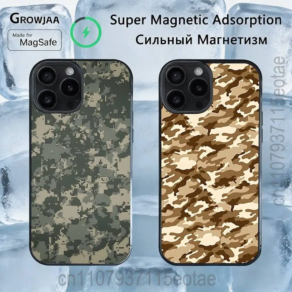 

Camouflage Camo Military cool Magnetic Case: Compatible with IPhone 17,16,15,14,13,12,11,Pro,Max,Plus,Mini,SE4,E