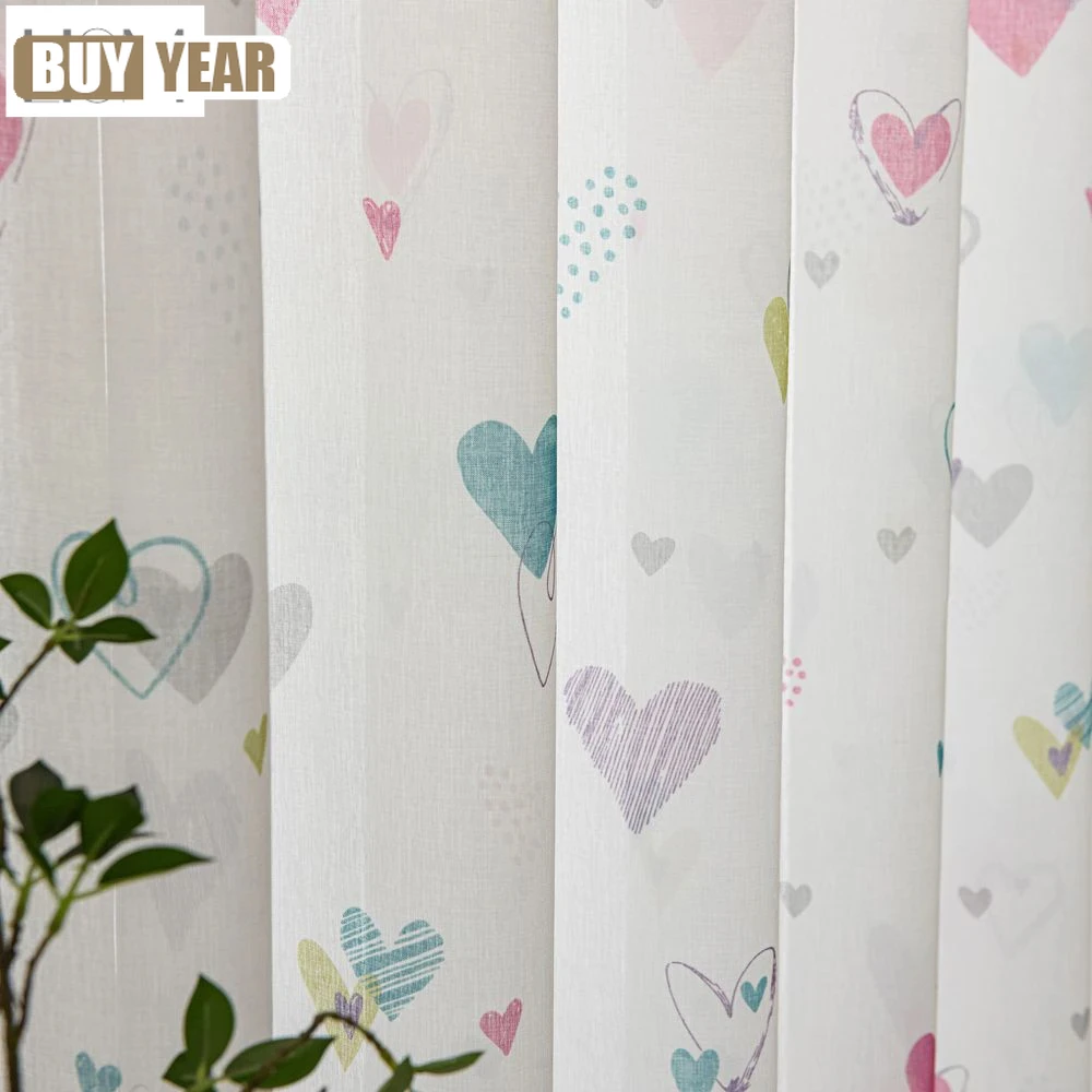 

1 PC Children Room Kids Cute Curtain Sweet Lovely Printting Europe Style Voile Tulle Sheer Windows Drape For Kidroom Bedroom